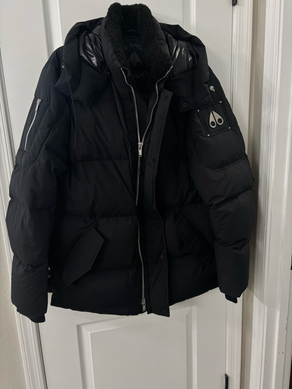 Moose Knuckles Men's Black Quilted Puffer Coat - Picture 8 of 15